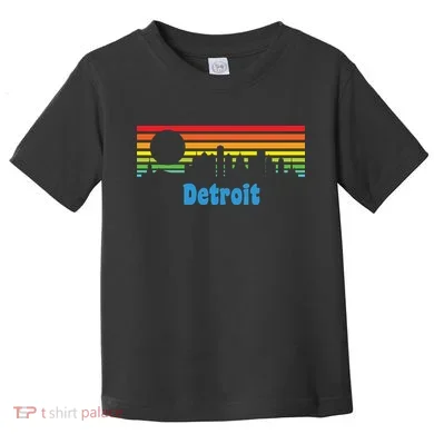 Detroit Retro Skyline Toddler T-Shirt