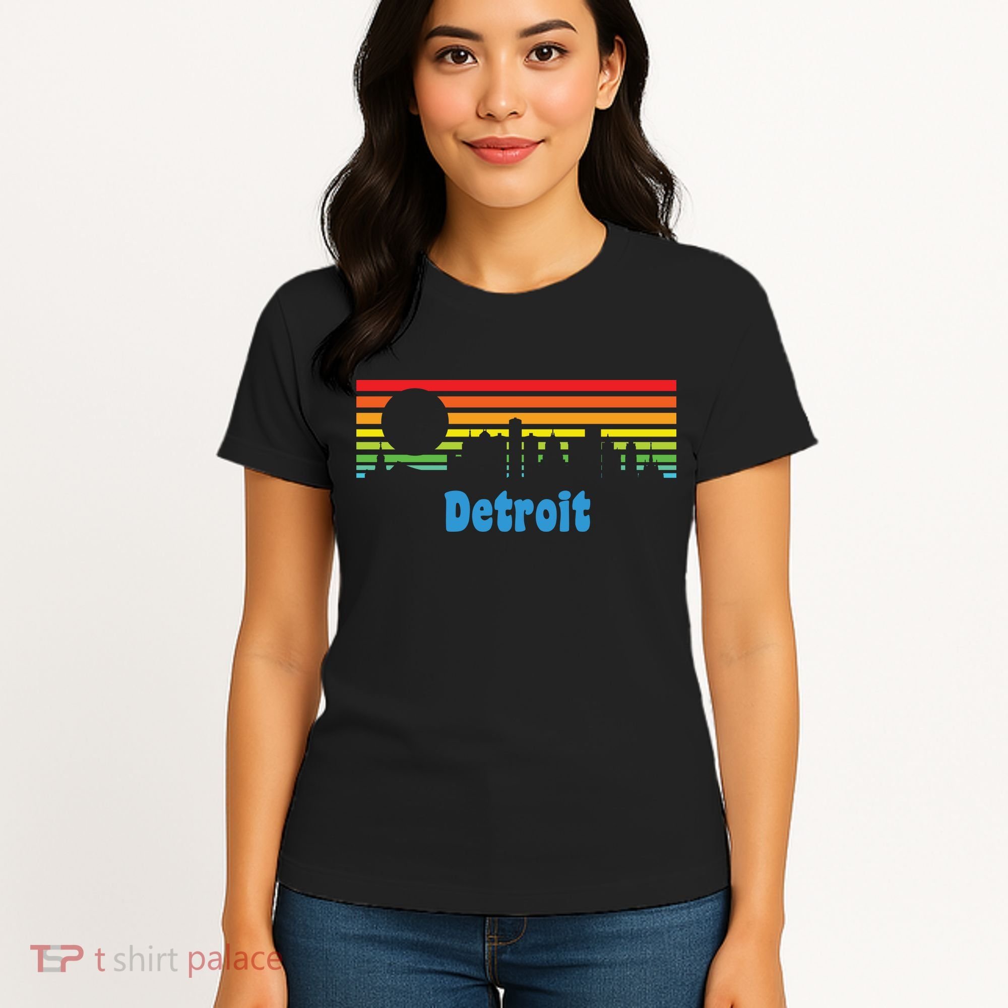 Detroit Retro Skyline Women's T-Shirt