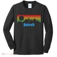 Detroit Retro Skyline Kids Long Sleeve Shirt thumb 0