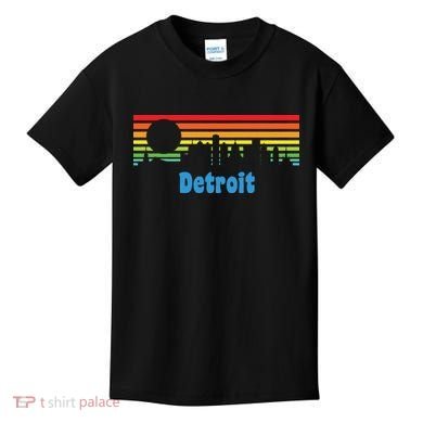 Detroit Retro Skyline Kids T-Shirt
