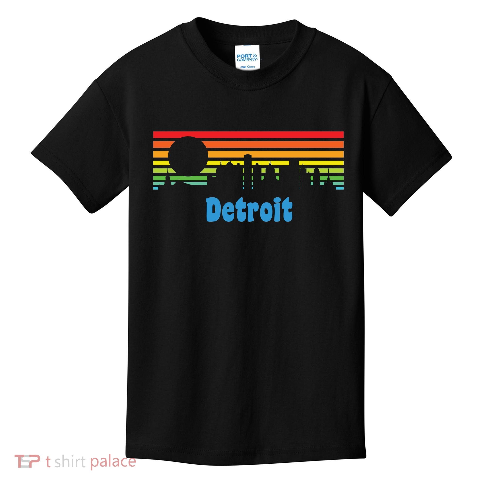Detroit Retro Skyline Kids T-Shirt