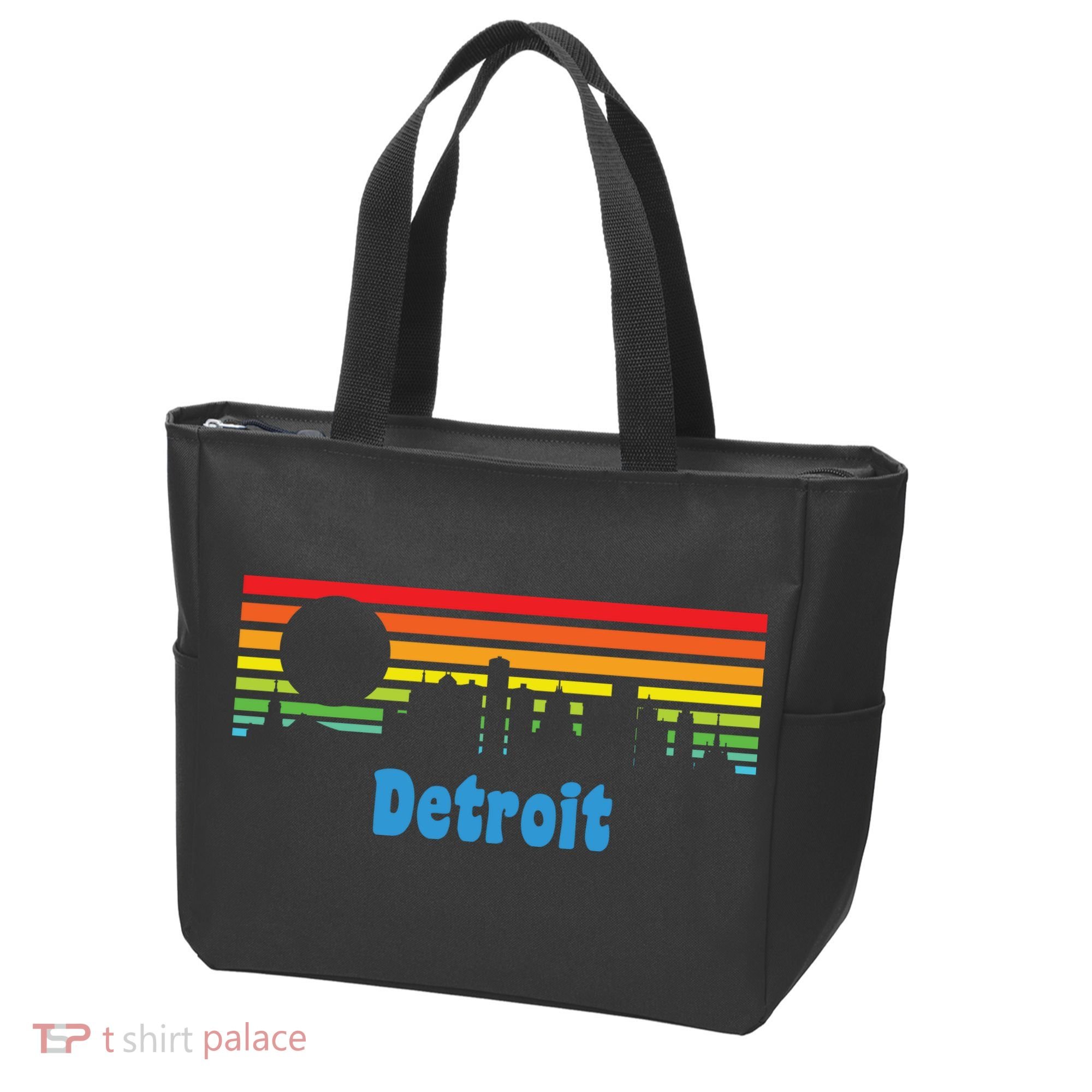 Detroit Retro Skyline Tote Bag