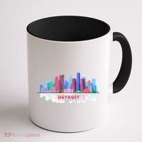 Detroit Skyline Abstract Coffee Mug thumb 1