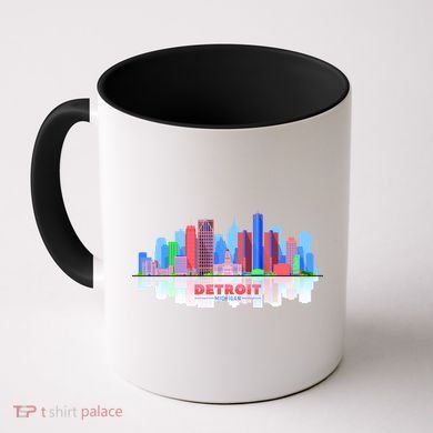 Detroit Skyline Abstract Coffee Mug