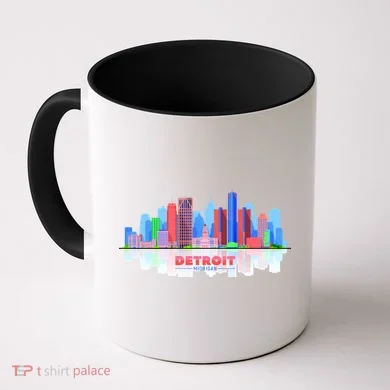 Detroit Skyline Abstract Coffee Mug