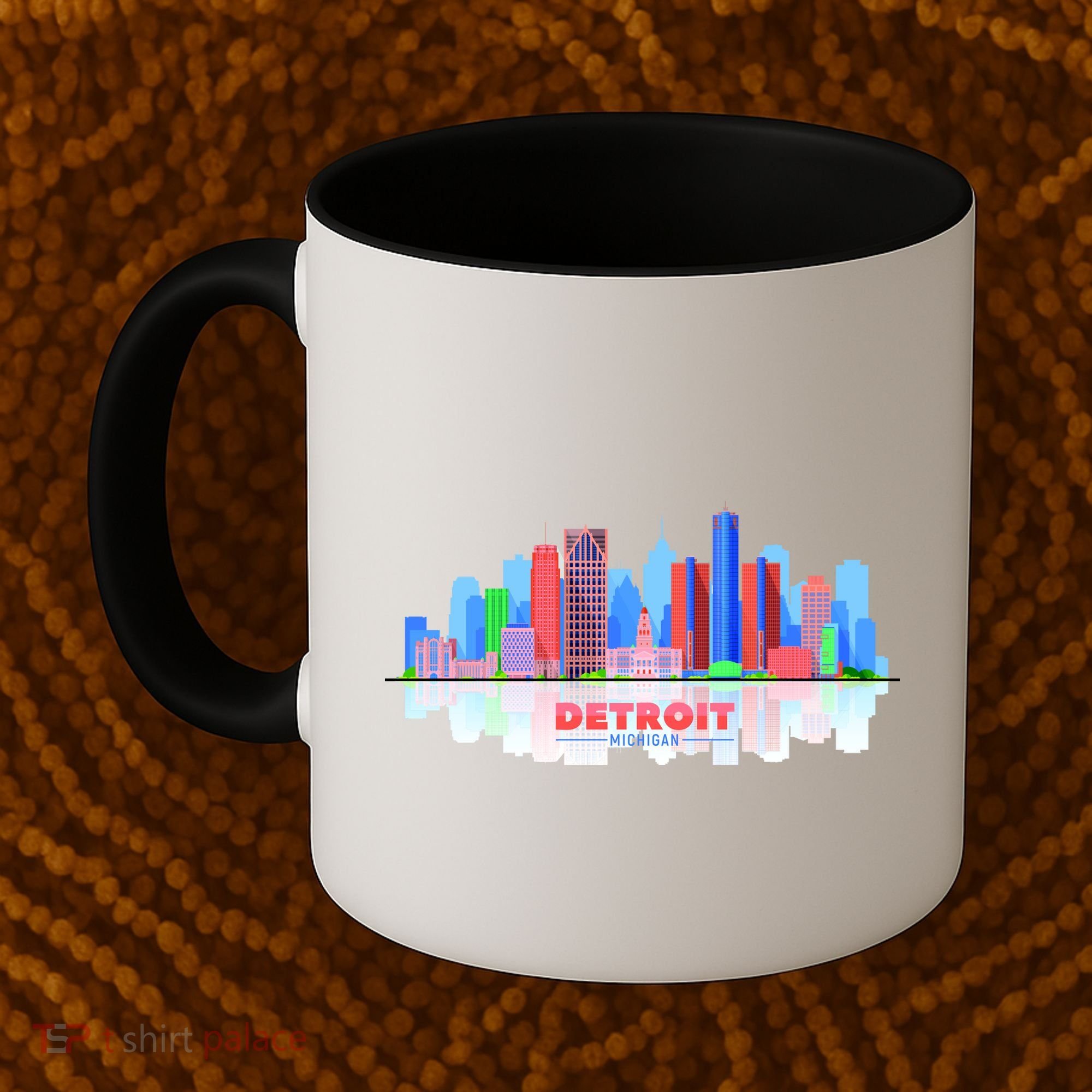 Detroit Skyline Abstract Coffee Mug