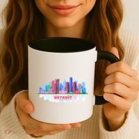 Detroit Skyline Abstract Coffee Mug thumb 3