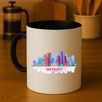 Detroit Skyline Abstract Coffee Mug thumb 4