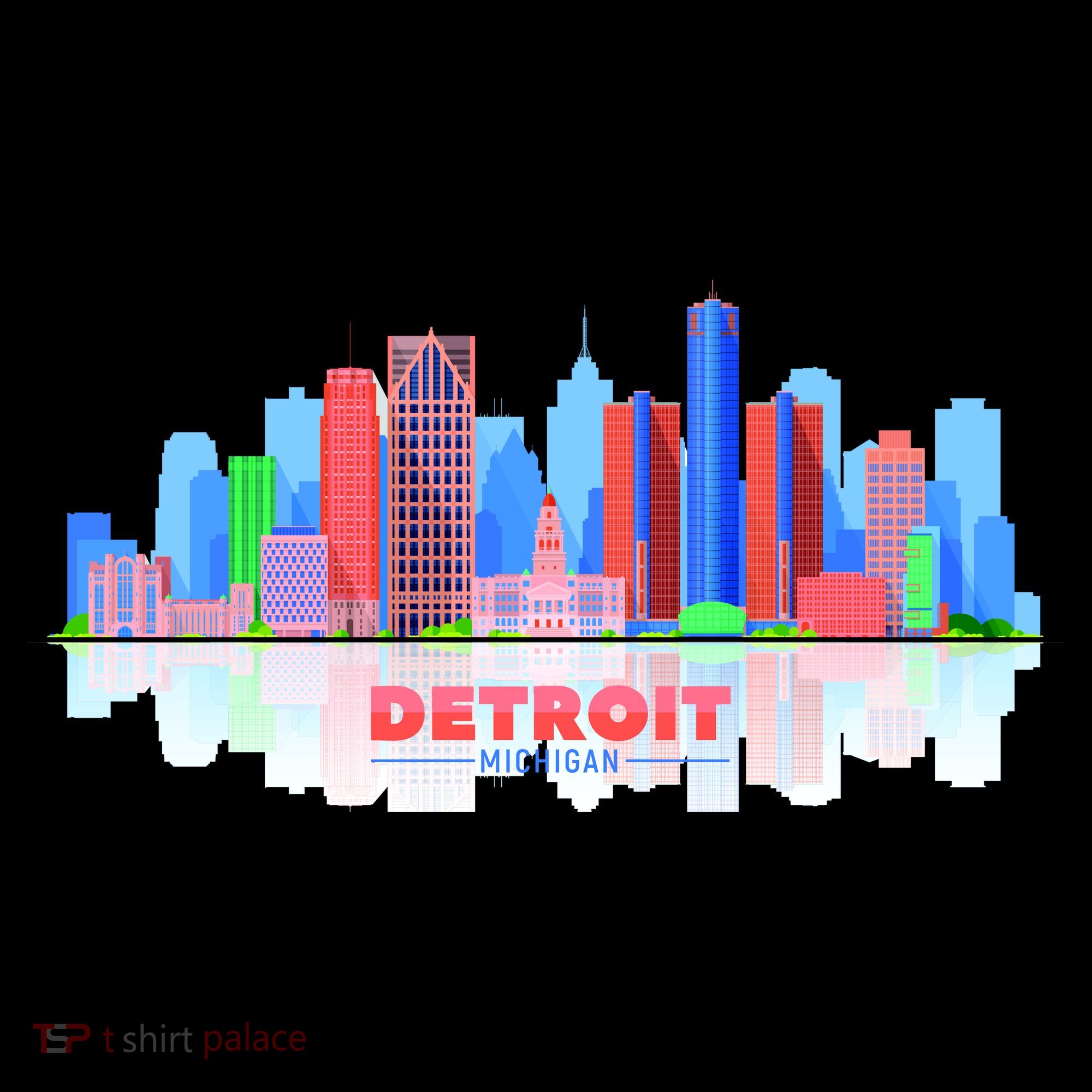 Detroit Skyline Abstract Ornament