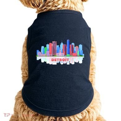 Detroit Skyline Abstract Doggie Tank