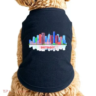 Detroit Skyline Abstract Doggie Tank