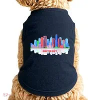Detroit Skyline Abstract Doggie Tank thumb 0
