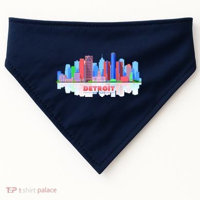 Detroit Skyline Abstract USA-Made Doggie Bandana