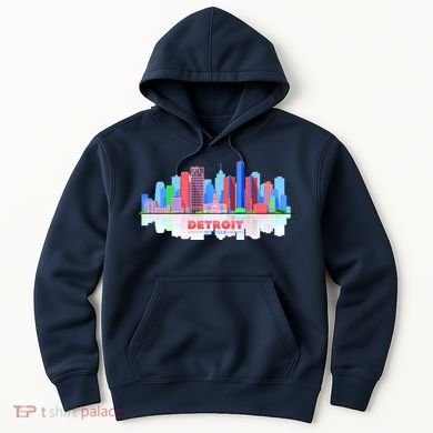 Detroit Skyline Abstract Hoodie