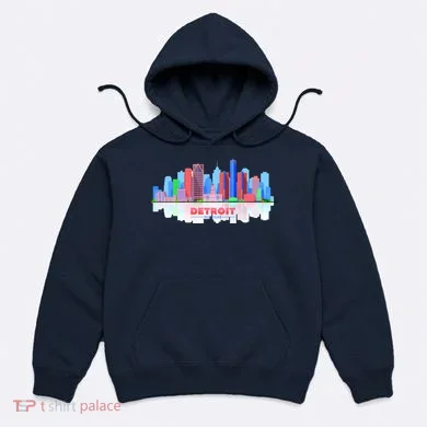 Detroit Skyline Abstract Hoodie