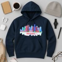 Detroit Skyline Abstract Hoodie thumb 3