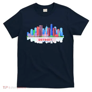 Detroit Skyline Abstract T-Shirt