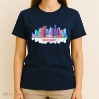 Detroit Skyline Abstract T-Shirt thumb 4