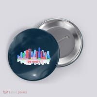 Detroit Skyline Abstract Button thumb 0