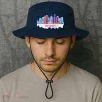 Detroit Skyline Abstract Bucket Hat thumb 2
