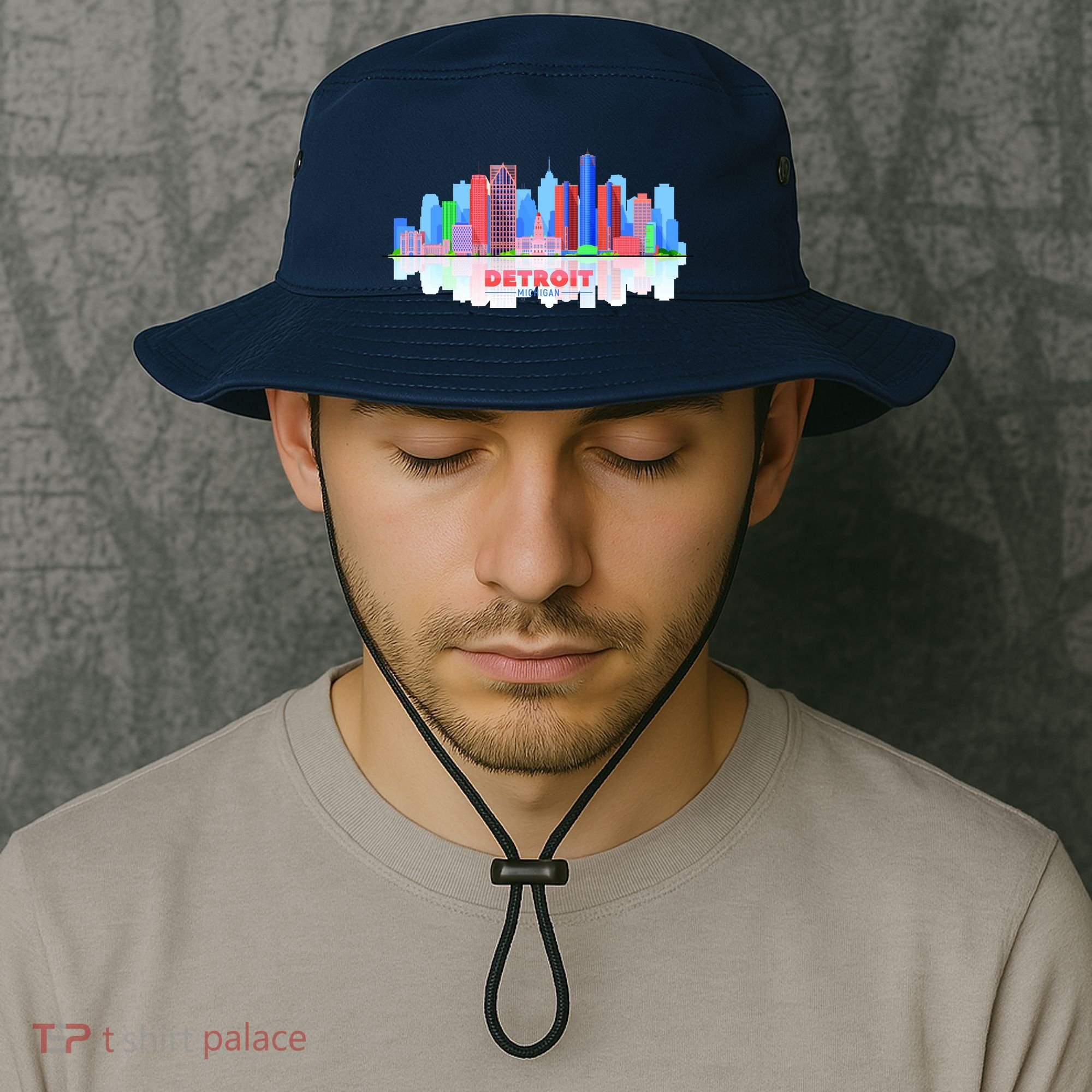 Detroit Skyline Abstract Bucket Hat