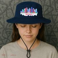 Detroit Skyline Abstract Bucket Hat thumb 3