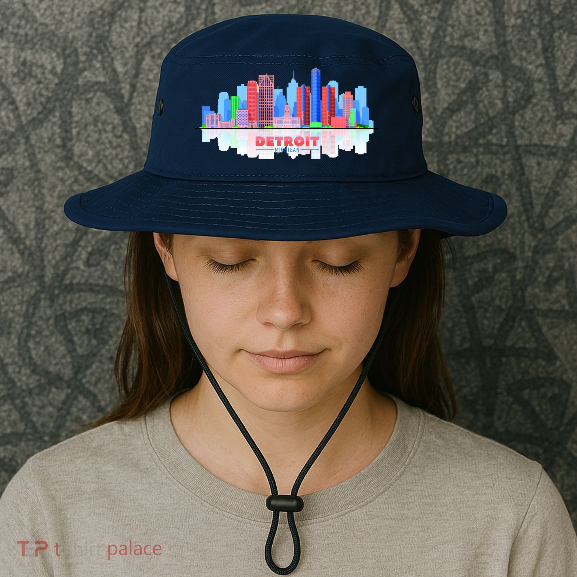 Detroit Skyline Abstract Bucket Hat