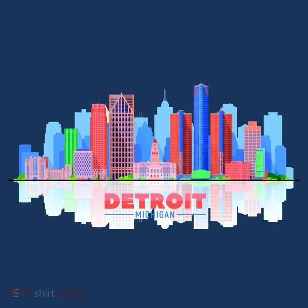 Detroit Skyline Abstract Bucket Hat