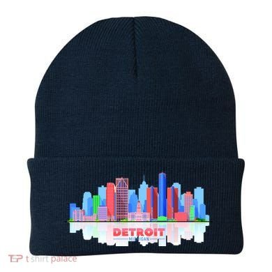 Detroit Skyline Abstract Beanie