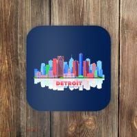 Detroit Skyline Abstract Coaster thumb 0