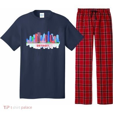 Detroit Skyline Abstract Pajama Set