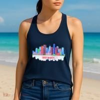 Detroit Skyline Abstract Women's Tank Top thumb 2