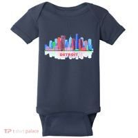 Detroit Skyline Abstract Baby Bodysuit thumb 0