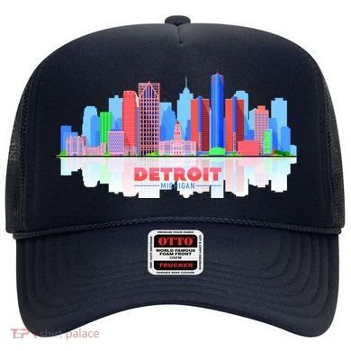 Detroit Skyline Abstract Hat