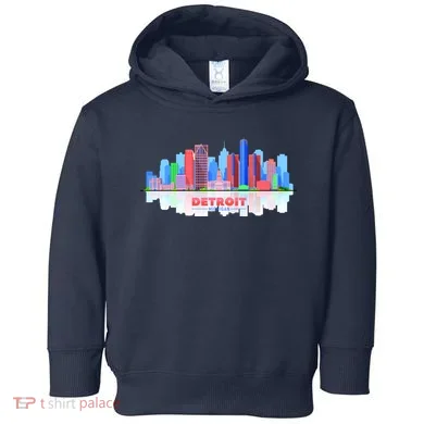 Detroit Skyline Abstract Toddler Hoodie