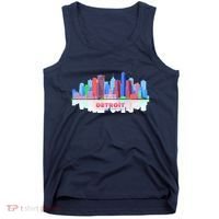 Detroit Skyline Abstract Tank Top thumb 0