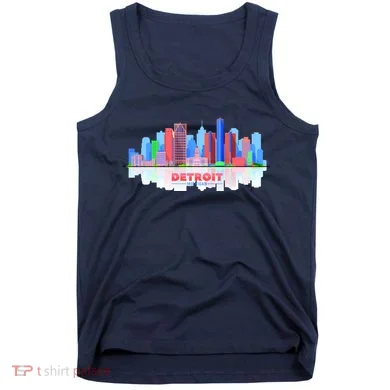 Detroit Skyline Abstract Tank Top