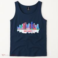 Detroit Skyline Abstract Tank Top thumb 2