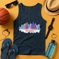Detroit Skyline Abstract Tank Top thumb 4