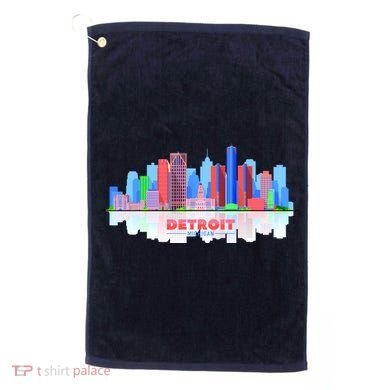 Detroit Skyline Abstract Golf Towel