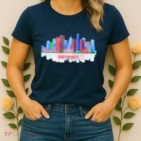 Detroit Skyline Abstract Women's T-Shirt thumb 2