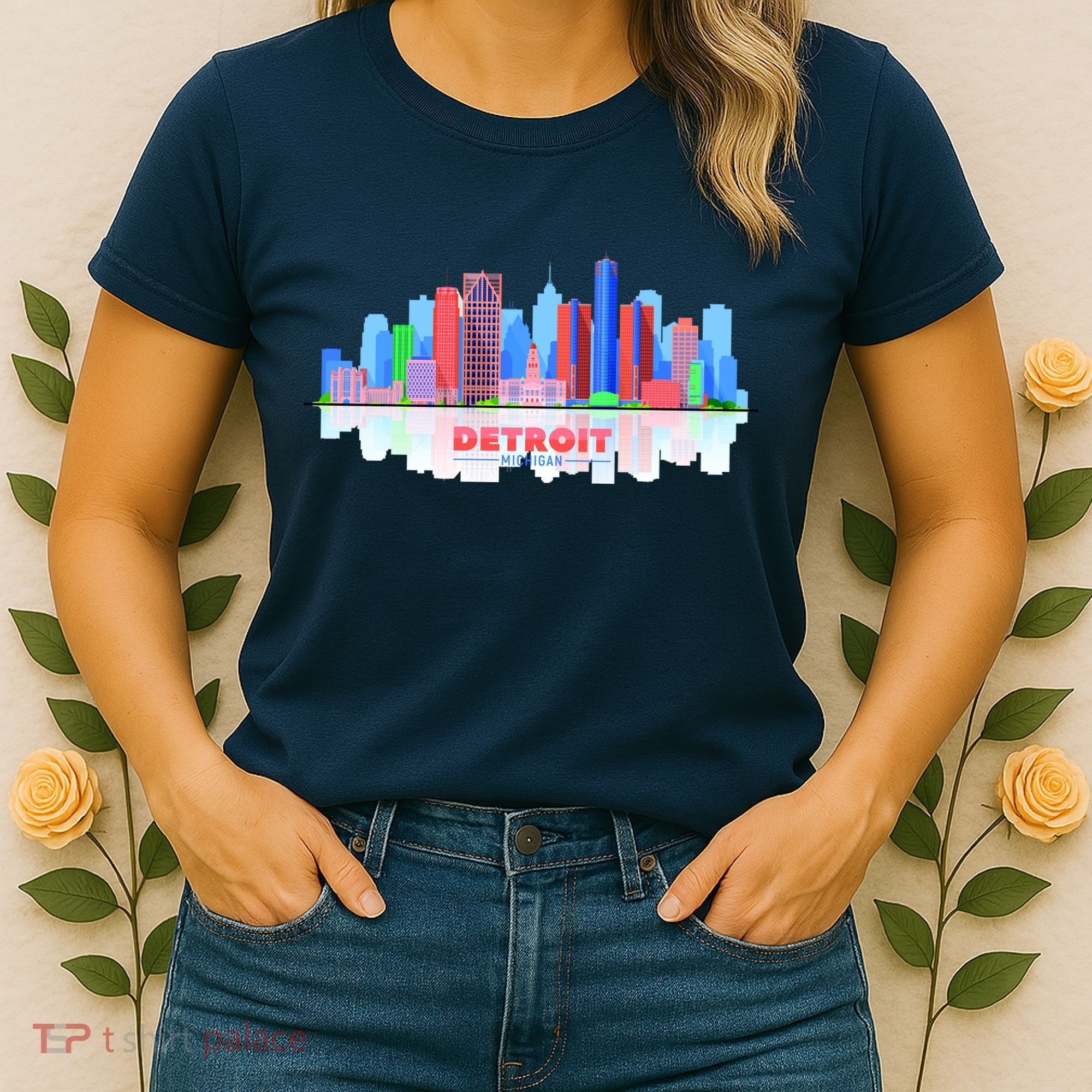 Detroit Skyline Abstract Women's T-Shirt