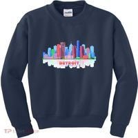 Detroit Skyline Abstract Kids Sweatshirt thumb 0