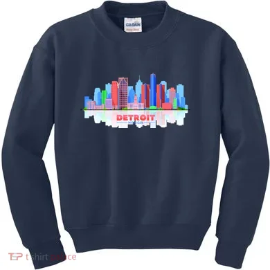 Detroit Skyline Abstract Kids Sweatshirt