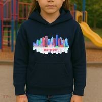 Detroit Skyline Abstract Kids Hoodie thumb 3
