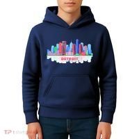 Detroit Skyline Abstract Kids Hoodie thumb 4
