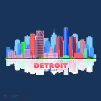 Detroit Skyline Abstract Kids Hoodie thumb 5