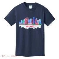 Detroit Skyline Abstract Kids T-Shirt thumb 0