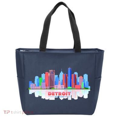 Detroit Skyline Abstract Tote Bag