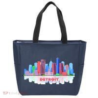 Detroit Skyline Abstract Tote Bag thumb 0